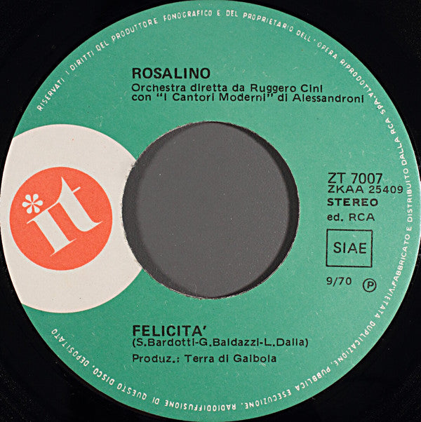 Rosalino Cellamare : ...Fino A Morire / Felicità (7")
