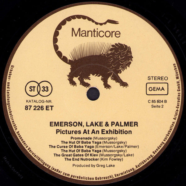 Emerson, Lake & Palmer : Pictures At An Exhibition (LP, Album, RE, Gat)
