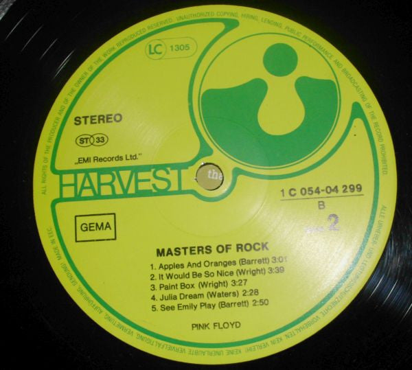 Pink Floyd : Masters Of Rock (LP, Comp, RE, RP, eng)