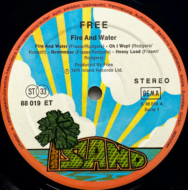 Free : Fire And Water (LP, Album, RP)