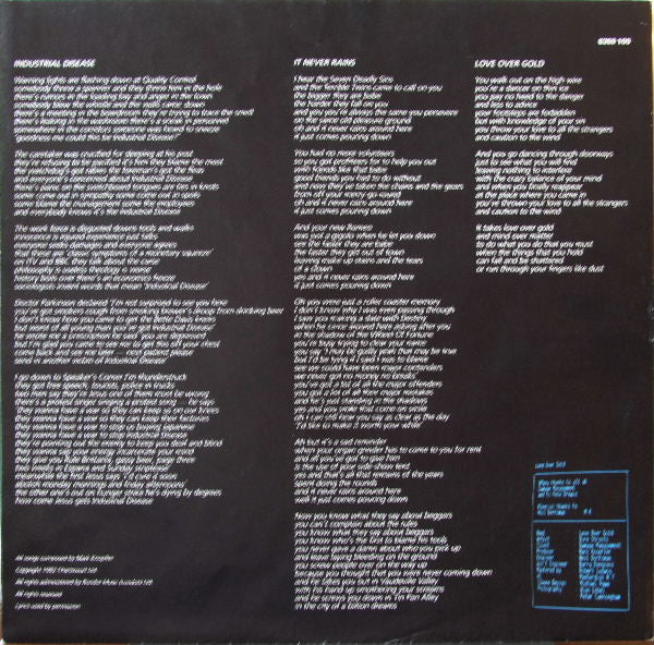 Dire Straits : Love Over Gold (LP, Album)