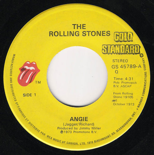 The Rolling Stones : Angie / Silver Train (7", Single, RE)