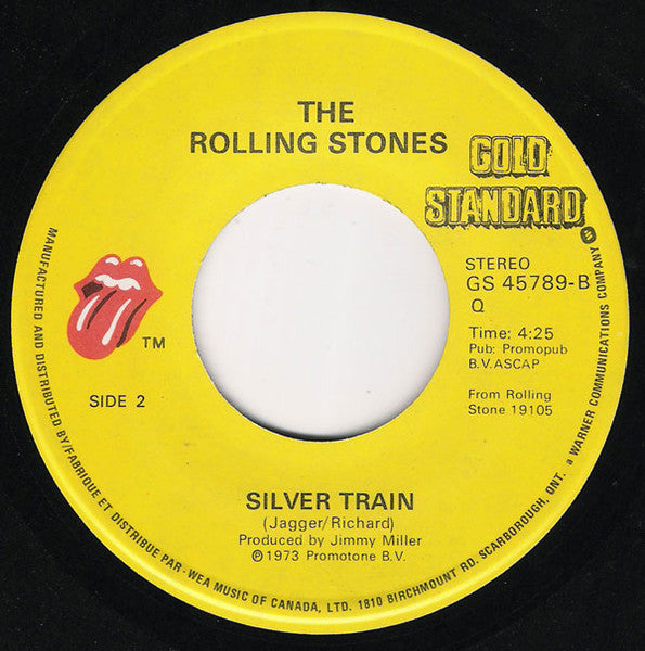 The Rolling Stones : Angie / Silver Train (7", Single, RE)