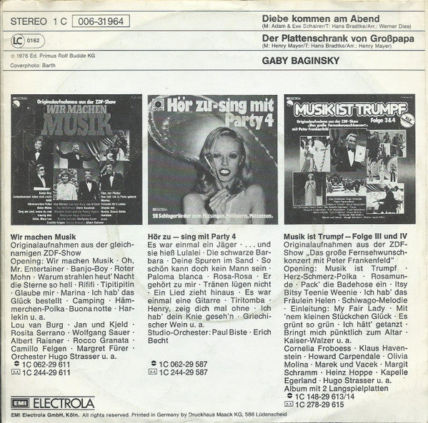 Gaby Baginsky : Diebe Kommen Am Abend (7", Single)