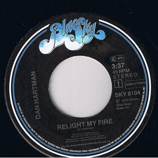Dan Hartman : Relight My Fire (7", Single)