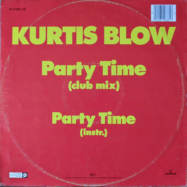 Kurtis Blow : Party Time (Club Mix) (12", Maxi)
