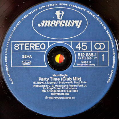 Kurtis Blow : Party Time (Club Mix) (12", Maxi)
