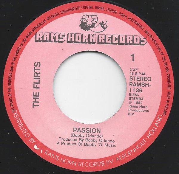 The Flirts : Passion (7", Single)