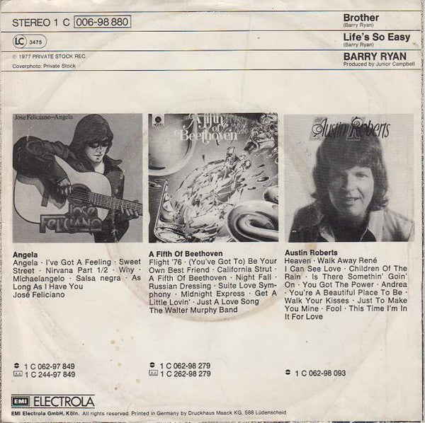 Barry Ryan : Brother (7", Single)