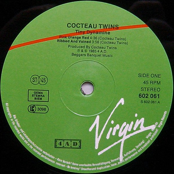 Cocteau Twins : Tiny Dynamine (12", EP)