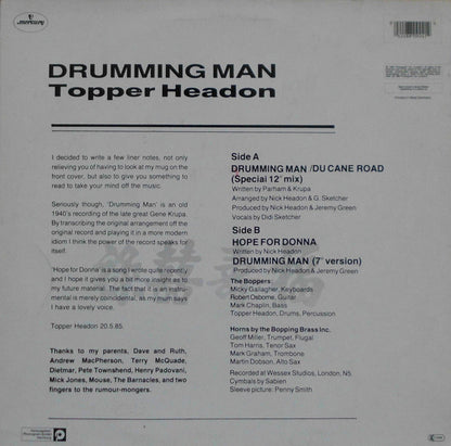 Topper Headon : Drumming Man (12")