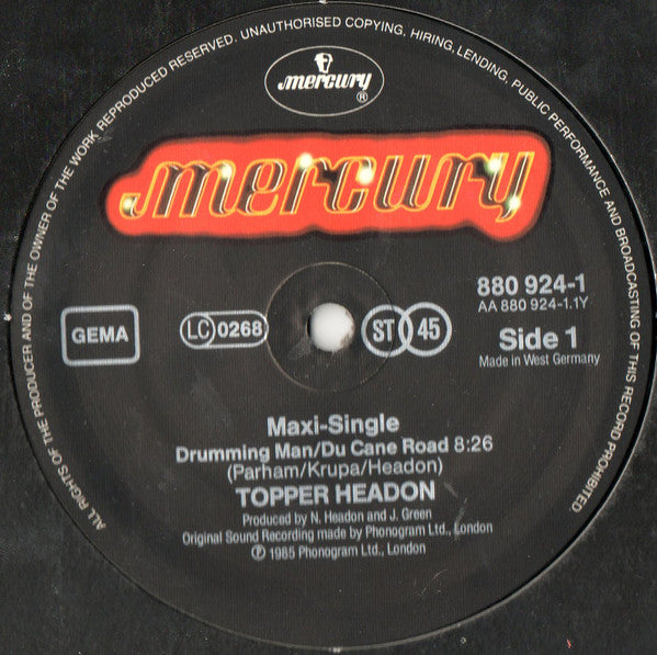 Topper Headon : Drumming Man (12")