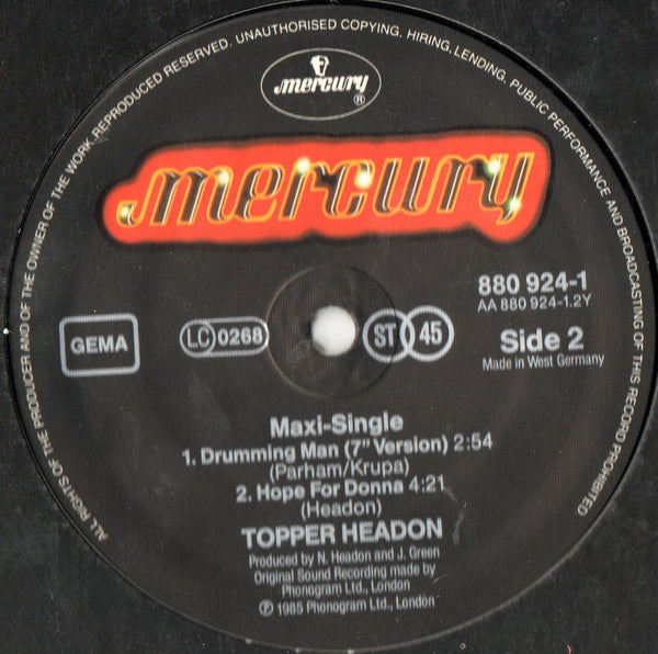 Topper Headon : Drumming Man (12")