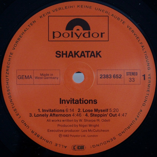 Shakatak : Invitations (LP, Album, RE)