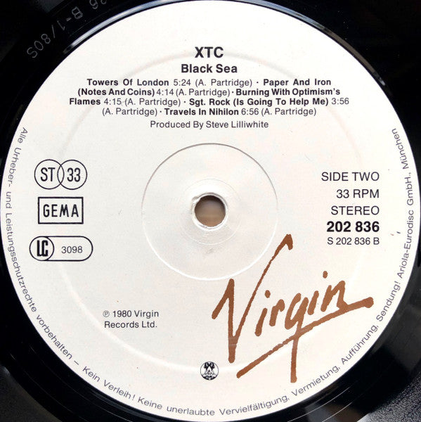 XTC : Black Sea (LP, Album, Gre)