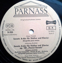 Brahms*, César Franck, Theo Olof, Daniel Wayenberg : Sonate A-dur Für Violine Und Klavier Op. 100 "Thuner-Sonate" / Sonate A-dur Für Violine Und Klavier (LP)