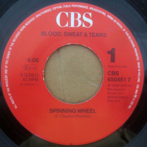 Blood, Sweat And Tears : Spinning Wheel / And When I Die (7", Single, RE)