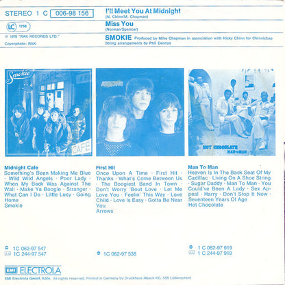 Smokie : I'll Meet You At Midnight (7", Single, EMI)