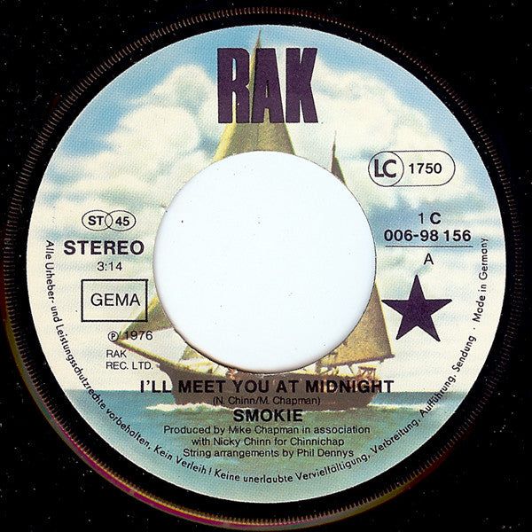 Smokie : I'll Meet You At Midnight (7", Single, EMI)