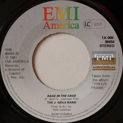 The J. Geils Band : Centerfold B/W Rage In The Cage (7", Single)