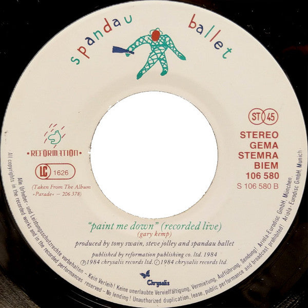 Spandau Ballet : Only When You Leave (7", Single)