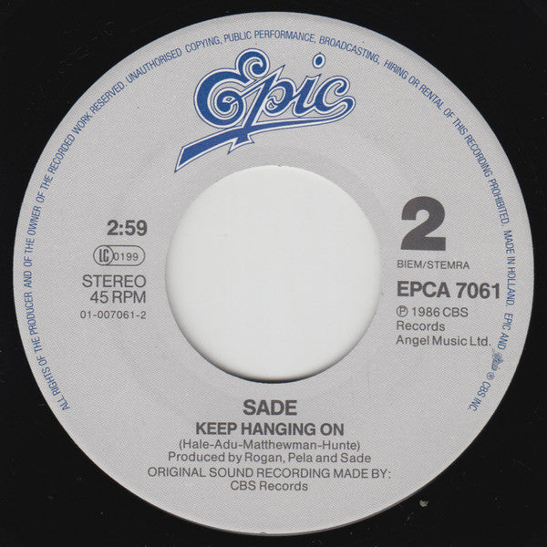 Sade : Never As Good As The First Time (7", Single)