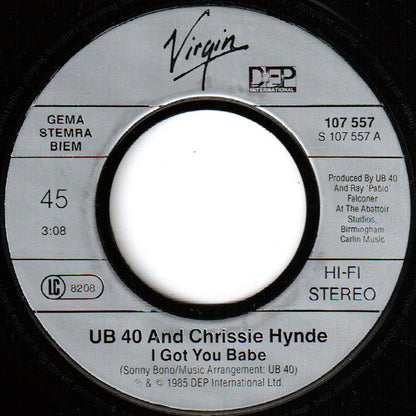 UB40 Guest Vocals By Chrissie Hynde : I Got You Babe (7", Single)