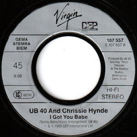 UB40 Guest Vocals By Chrissie Hynde : I Got You Babe (7", Single)