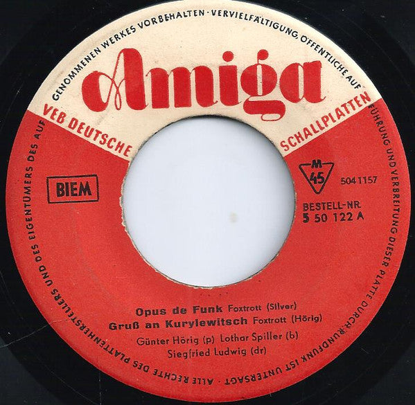 Günter Hörig, Lothar Spiller, Siegfried Ludwig : Opus de Funk / Gruß An Kurylewitsch / Give Me The Simple Life / Guten Tag, Tele-Warszawa (7", EP, Mono)