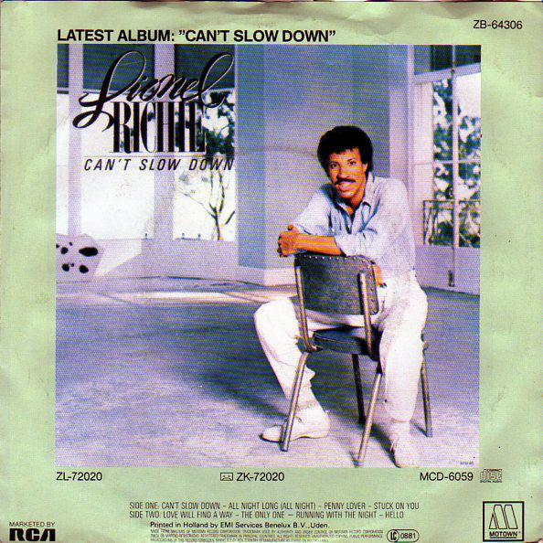 Lionel Richie : Hello (7", Single)
