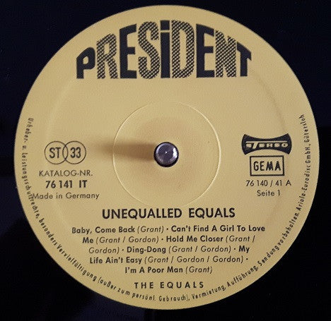 The Equals : Unequalled  (LP, Album)