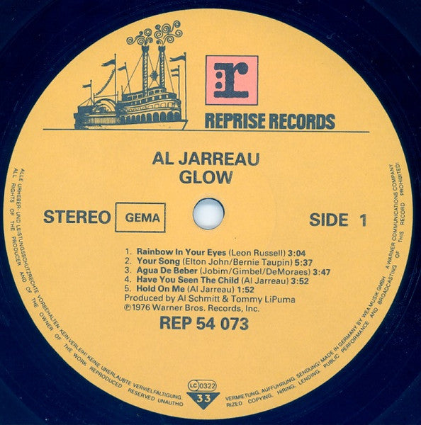 Al Jarreau : Glow (LP, Album, RE)