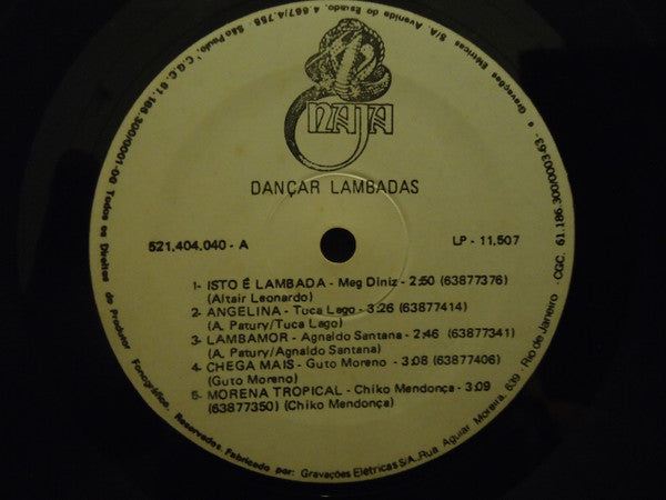 Various : Dançar Lambadas (LP, Comp)