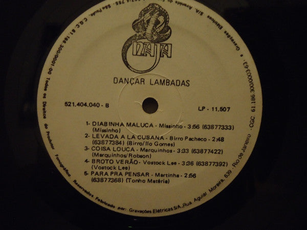 Various : Dançar Lambadas (LP, Comp)