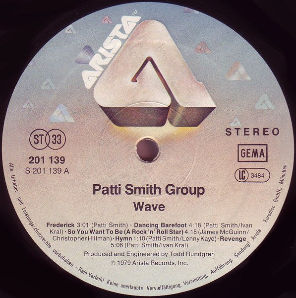 Patti Smith Group : Wave (LP, Album, RE)