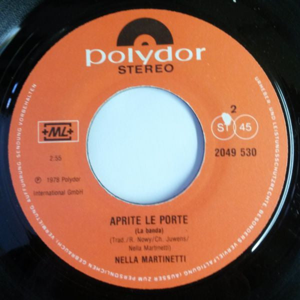Nella Martinetti : Vieni Sulla Barchetta (7")