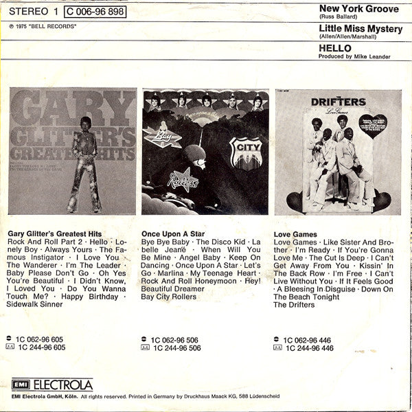 Hello : New York Groove (7", Single)