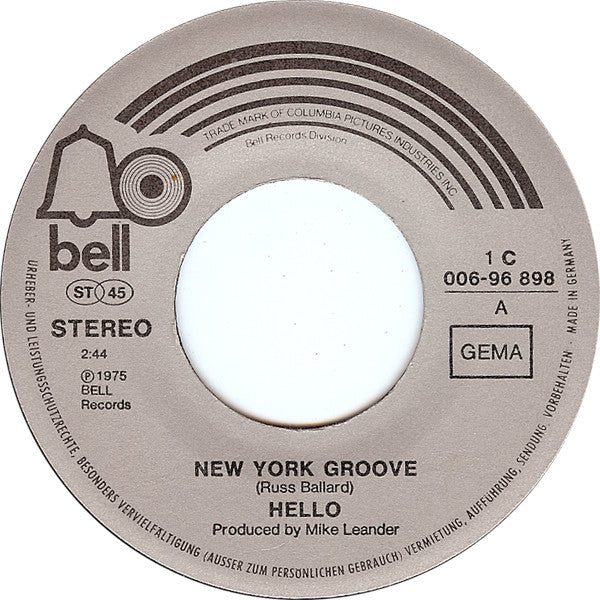 Hello : New York Groove (7", Single)