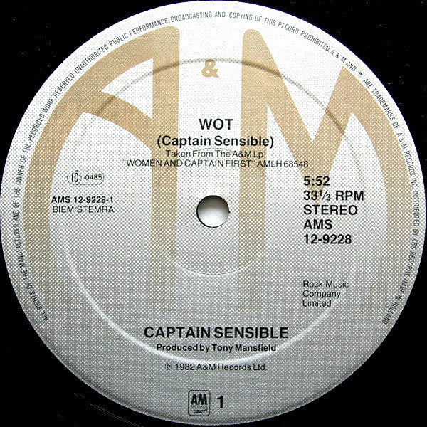 Captain Sensible : Wot! (12", Maxi)