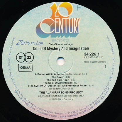 The Alan Parsons Project : Tales Of Mystery And Imagination (LP, Album, Club)