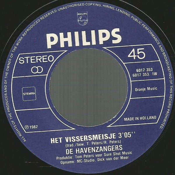 De Havenzangers : Het Vissersmeisje (7", Single)