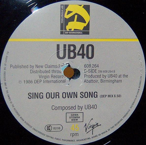 UB40 : Sing Our Own Song (12")