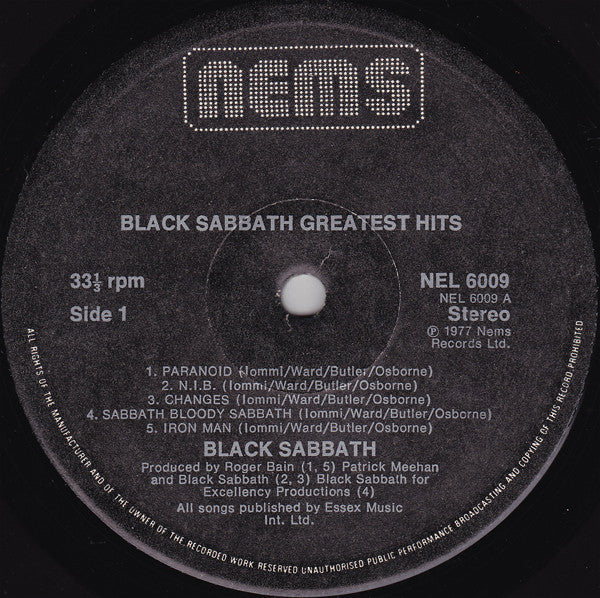 Black Sabbath : Greatest Hits (LP, Comp)