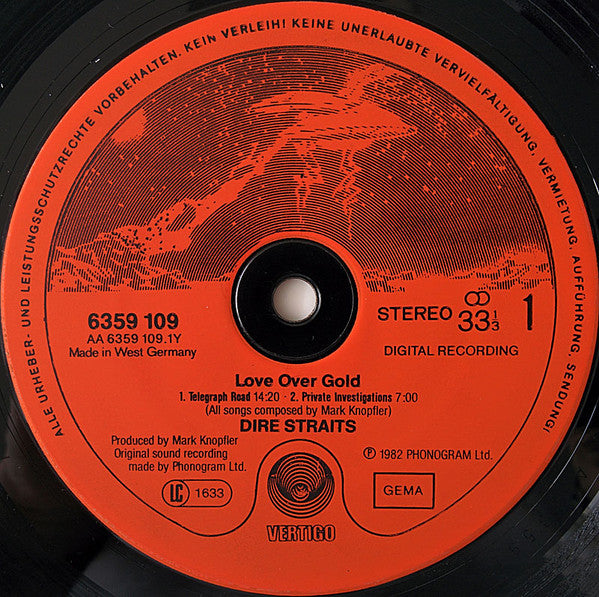 Dire Straits : Love Over Gold (LP, Album, RE, Red)