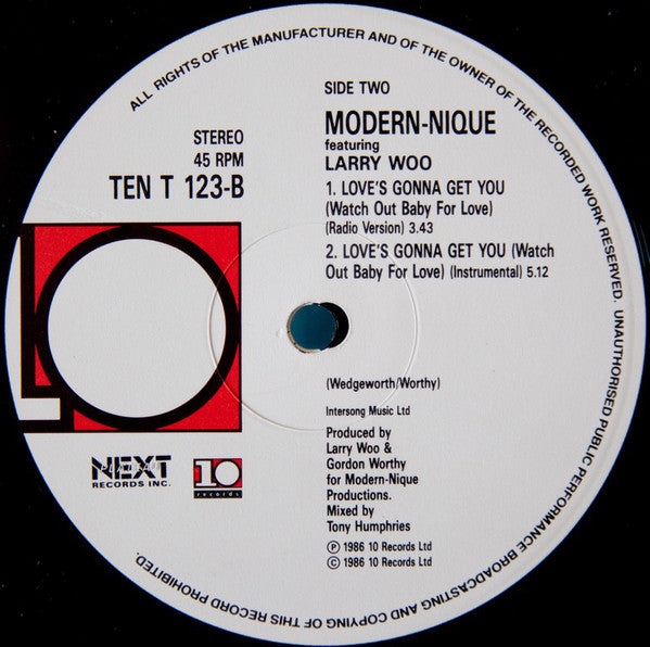 Modern-nique Featuring Larry Wedgeworth : Love's Gonna Get You (Watch Out Baby For Love) (12")