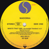 Madonna : Who's That Girl (Extended Version) (12", Maxi)
