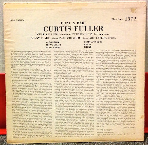 Curtis Fuller : Bone & Bari  (LP, Album, Mono, RE)