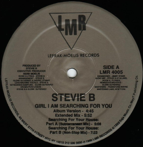 Stevie B : Girl I Am Searching For You (12")