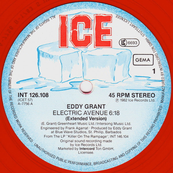 Eddy Grant : Electric Avenue (12", Single, Red)