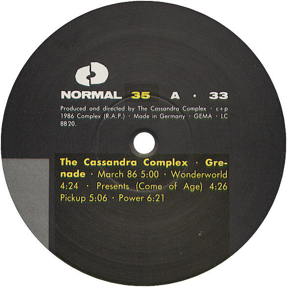 The Cassandra Complex : Grenade (LP, Album)